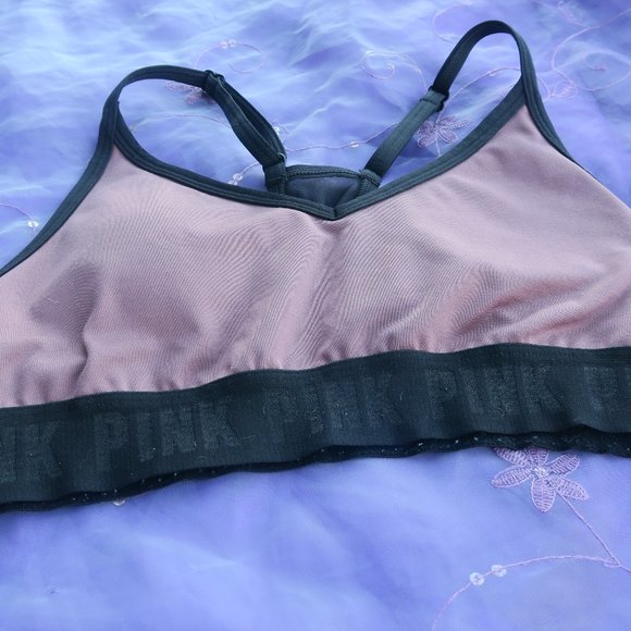 PINK Sport Victoria's Secret ultimate lightly lined sports bra mesh back mauve S - Picture 1 of 6